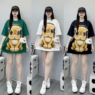 Áo phông 3158-in pét Cún đeo tai nghe (40-70kg), chất liệu cotton khô thấm hút mồ hôi NA