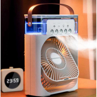 Quạt Phun Sương Mini Làm Mát 600Ml Có Chế Độ Hẹn Giờ Thông Minh , Quạt Điều Hoà Hơi Nước Tạo Độ Ẩm