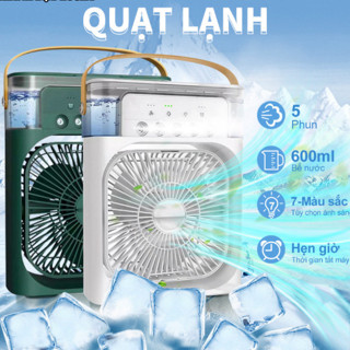 Quạt Điều Hòa Phun Sương Mini Tạo Độ Ẩm , Quạt Phun Sương Bằng Hơi Nước Để Bàn 3 Chế Độ