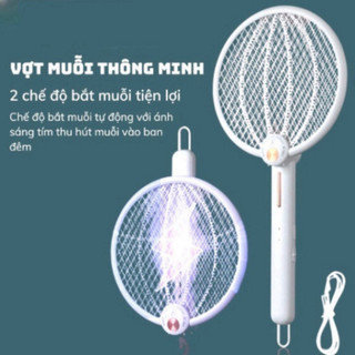 Vợt muỗi thông minh gấp gọn 2 trong 1 tự động 3000v 2 lớp lưới ,vợt bắt muỗi gấp gọn kiêm đèn bắt muỗi