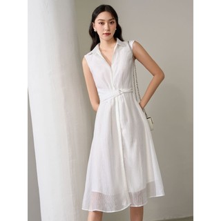 JOVEN Đầm Ruby Dáng Dài Cổ V Chiết Eo Trẻ Trung