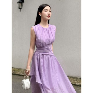JOVEN Đầm Dài Violet Dáng Chiết Eo Thanh Lịch