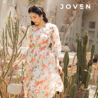 Đầm nhún eo hoa cam Joven