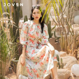 Đầm nhún eo hoa cam Joven