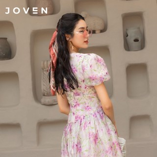Đầm mini thắt eo hoa tím Joven