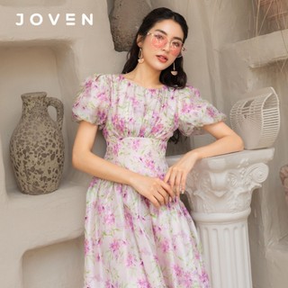 Đầm mini thắt eo hoa tím Joven
