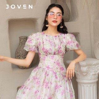 Đầm mini thắt eo hoa tím Joven