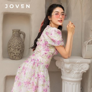 Đầm mini thắt eo hoa tím Joven