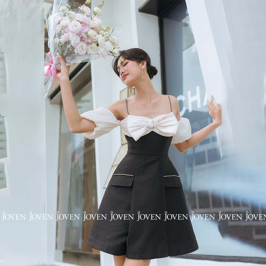 Đầm dây ruby tay phồng Joven