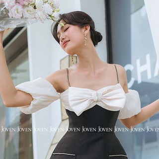 Đầm dây ruby tay phồng Joven