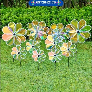 [Nhiều Size] Chong Chóng Cầu Vồng Phản Quang Trong Suốt - Chong chóng trang trí xe trà sữa - xe cafe