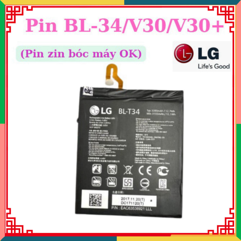 Pin V30,V30+/BL-T34 LG (Zin bóc máy) ,hàng mới về