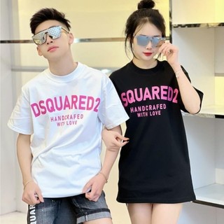 Áo Thun  Chất Liệu Cotton Thoáng Mát  Hai Màu Đen Trắng In Mặt Trước Và Sau, DSQ HỒNG UT
