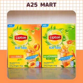 Trà Lipton Hoà Tan Đào/ Chanh Mật Ong Hộp 224g (16 Gói x 14g)