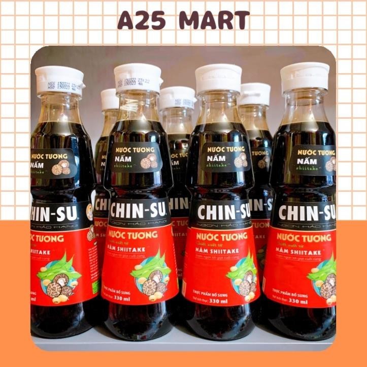 Nước Tương Xì Dầu Chinsu Chiết Xuất Từ Nấm Shiitake/ Tỏi Ớt Chai 330ml