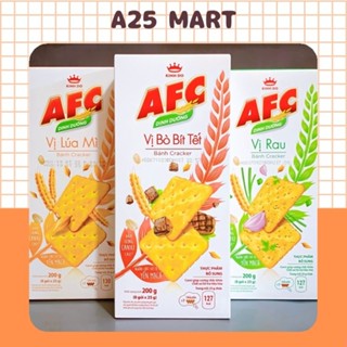 Bánh Quy AFC Mặn Vị Rau/ Lúa Mì/ Bò Bít Tết Hộp 193,8g (8 Gói x 21,5g), Bánh Cracker Mặn Kinh Đô