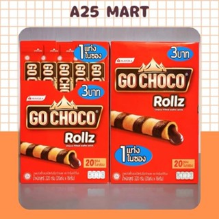 Bánh Quế Xốp Kem Socola Go Choco Rollz Hộp 250g (20 Thanh x 12.5g)