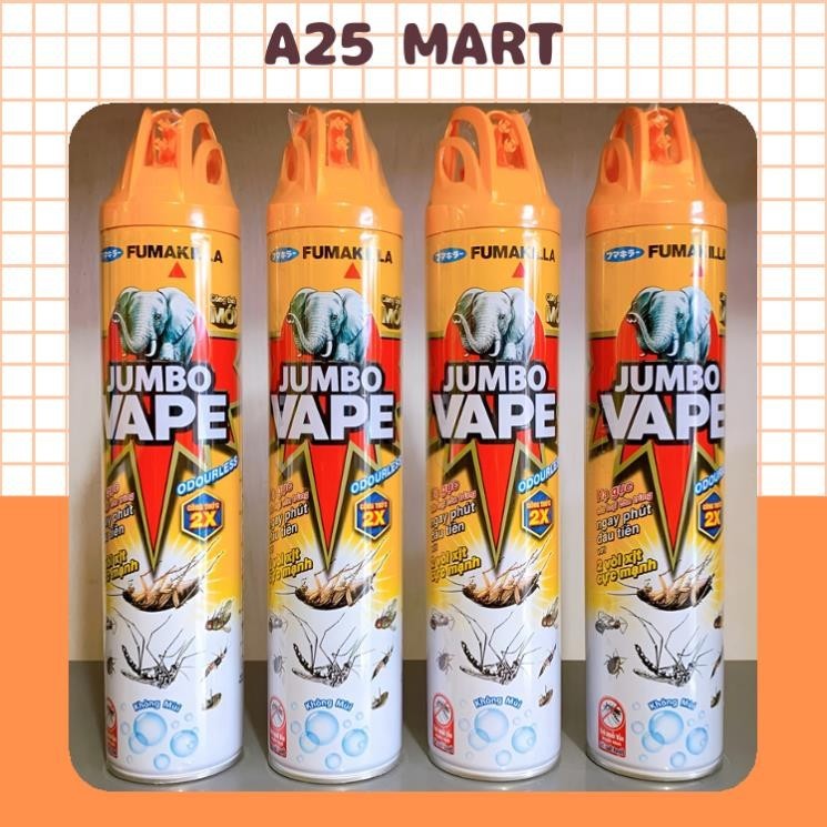 Bình Xịt Muỗi Không Mùi Jumbo Vape Chai 600ml