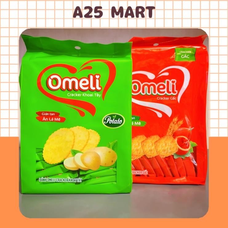 Bánh Quy Omeli Vị Khoai Tây/ Gấc Túi 300g