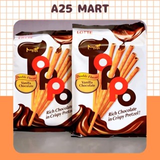 Bánh Que Toppo Nhân Socola Hương Vani Lotte Gói 132g