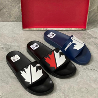 Dép DSQUARED2 nam nữ quai ngang Lioasa logo chiếc lá Phong chống nước,chống hôi chân, Dép nhẹ phong cách boy phố