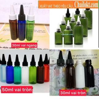 Chai nhựa nắp nhọn 30ml 50ml, chai nhựa chiết mỹ phẩm