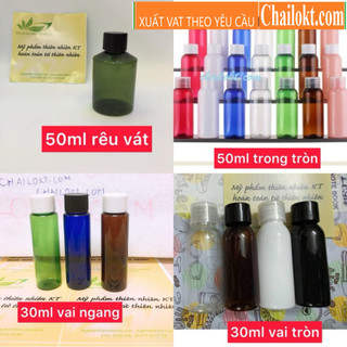 Chai nhựa nắp xoáy 30ml 50ml, chai nhựa chiết mỹ phẩm