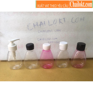 Chailokt/chai 100ml nhựa hồng, trong các loại nắp