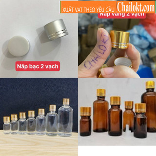 Chai chiết thủy tinh 30ml 50ml, nắp nhôm vàng, bạc
