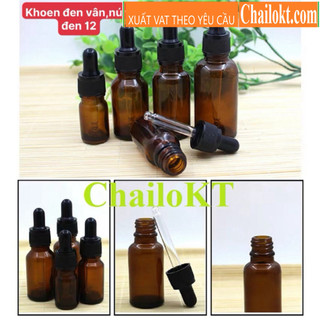 Chai thủy tinh Nâu, Trong 20ml 30ml 50ml nắp nhỏ giọt, chai tinh dầu, serum, chai thủy tinh