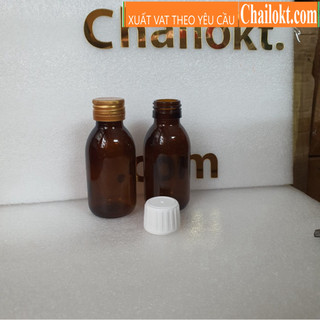 Lọ siro thuỷ tinh nâu 30ml 60ml 100ml 125ml 150ml 200ml, vỏ chai siro