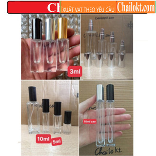 Lọ chiết nước hoa, lọ chiết vuông 5ml 10ml, chai chiết nước hoa thủy tinh