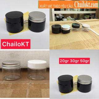 Hũ pet trong 20gr 30gr 50gr/ hũ pet đen 20ml 30ml 50ml nắp nhôm/nắp nhựa.