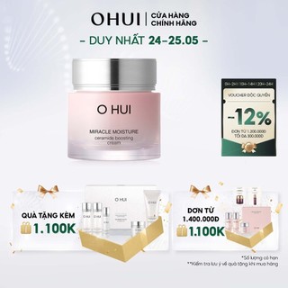 Kem dưỡng ẩm mịn mượt căng sáng da OHUI Miracle Moisture Ceramide Boosting Cream 60ml