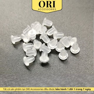  Nút silicon chốt đuôi bông tai khuyên tai màu vàng bạc ORI ACCESSORIES BG26 