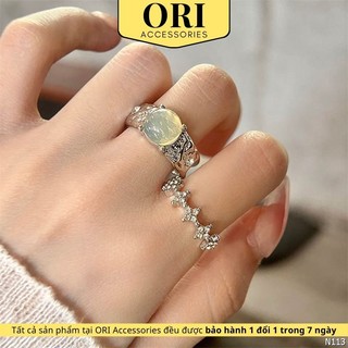 Nhẫn nữ mạ bạc freesize đính đá nolan thời trang ori accessories n113