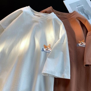 AP Áo thun Unisex logo sói chất liệu cotton su thoáng mát, Áo phông trơn nam nữ tay lỡ oversize form rộng NAA