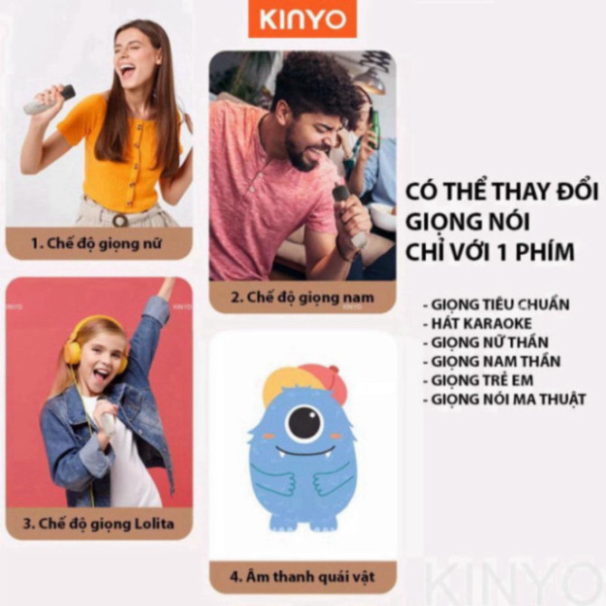 Loa bluetooth karaoke Kinyo K12 tặng kèm 2 mic và sticker,loa karaoke không dây âm thanh bass hay cùng đèn led có BH P2T | BigBuy360 - bigbuy360.vn
