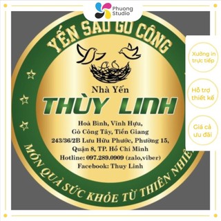 In Tem Yến Theo Yêu Cầu In Tem Giấy Sản Phẩm Thương Hiệu Logo In Decal Xưởng In Bao Bì Phuong Studio