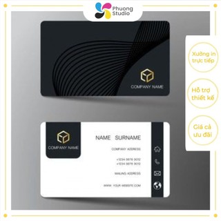 Combo 200 Danh Thiếp Giấy Mỹ Thuật In CardVisit Cao Cấp Theo Yêu Cầu Bộ NameCard Màu Đen Sang Trọng
