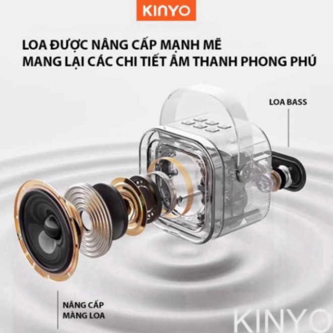 Loa bluetooth karaoke Kinyo K12 tặng kèm 2 mic và sticker,loa karaoke không dây âm thanh bass hay cùng đèn led có BH P2T | BigBuy360 - bigbuy360.vn