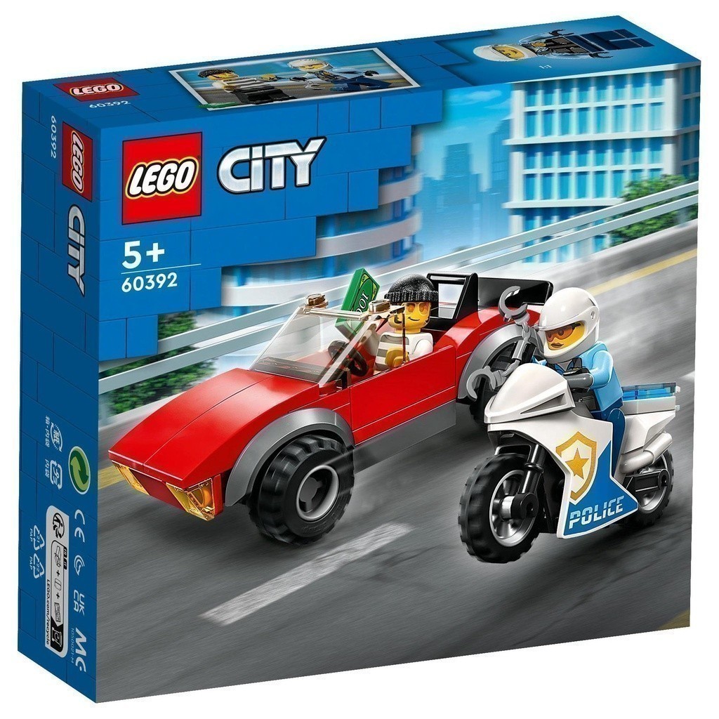 LEGO City 60392 Mô Tô Cảnh Sát Truy Đuổi Tội Phạm (59 Chi Tiết)