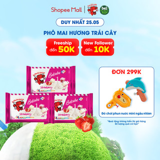Combo 3 Phô mai vuông Belcube ngọt vị Dâu 78G x 15C