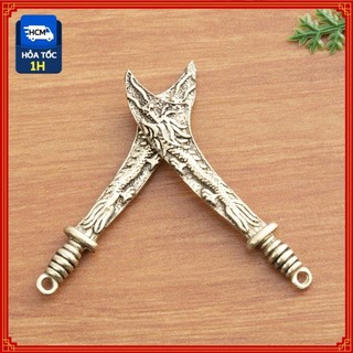 Tượng Đồng Thau Hình Cây Đồ Long Rồng (Kích cỡ: 1.2 x 5.9cm)