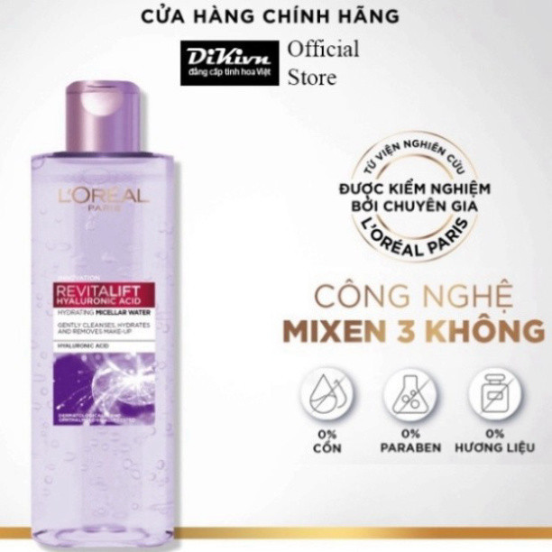 Nước Tẩy Trang Cấp Ẩm Căng Mịn Da L'Oreal Paris Pure Revitalift Hyaluronic Acid 400ml dành cho da dầu mụn, da khô JP 4.0 | BigBuy360 - bigbuy360.vn