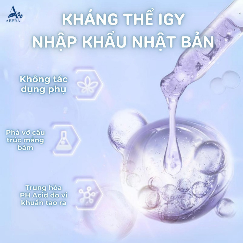 Xịt ngừa sâu răng cho bé Hanoko Abera 40ml, Phá vỡ cấu trúc mảng bám, đánh bay hôi miệng, vàng răng