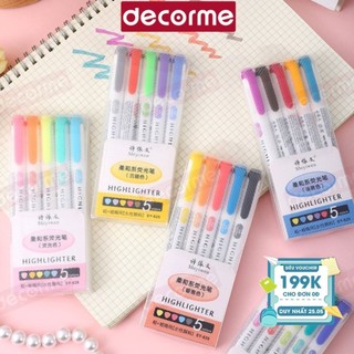 Bút Highlight Mildliner bản dupe DecorMe set 15 bút ShiPai Milliner đánh dấu 2 đầu