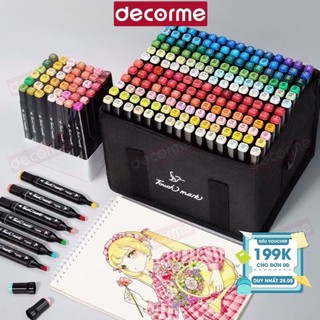 Bút dạ marker touch decorme bút màu marker màu vẽ kèm túi vải họa cụ vẽ tranh cao cấp 24 / 36 / 48 / 60 / 80 màu