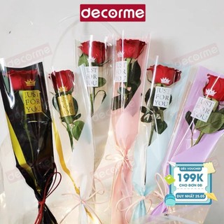  Set túi đựng hoa túi bóng kính đựng hoa đơn Decorme nhiều màu sắc gói hoa quà tặng 