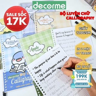 Bộ luyện chữ Decorme Giấy sổ còng luyện chữ đẹp hand writing viết calli size B5 26 lỗ lắp được sổ còng